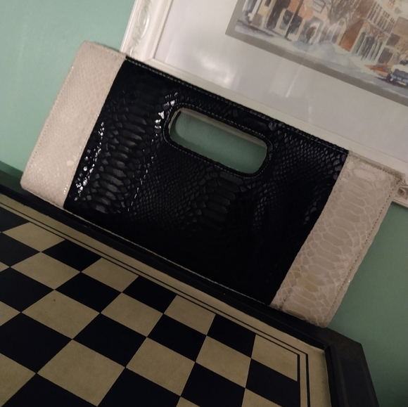 Vintage faux Snake skin print envelope Giannini purse 👜 - Picture 5 of 16